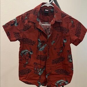 Marvel Red Spider-Man Short-Sleeve Button-Up Shirt